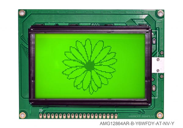 AMG12864AR-B-Y6WFDY-AT-NV-Y (2.9" 128x64 Graphic LCD Module)