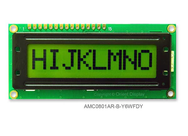 AMC0801AR-B-Y6WFDY (8x1 Character LCD Module)