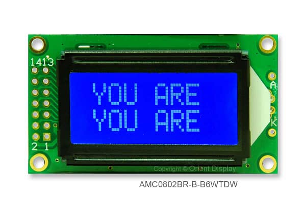 AMC0802BR-B-B6WTDW (8x2 Character LCD Module)