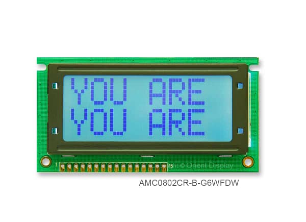 AMC0802CR-B-G6WFDW (8x2 Character LCD Module)