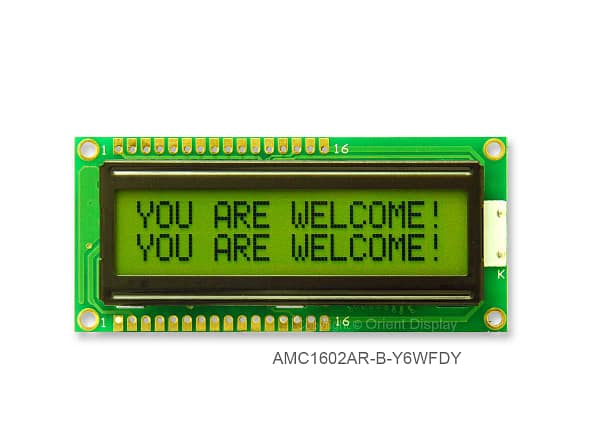 AMC1602AR-B-Y6WFDY (16x2 Character LCD Module)