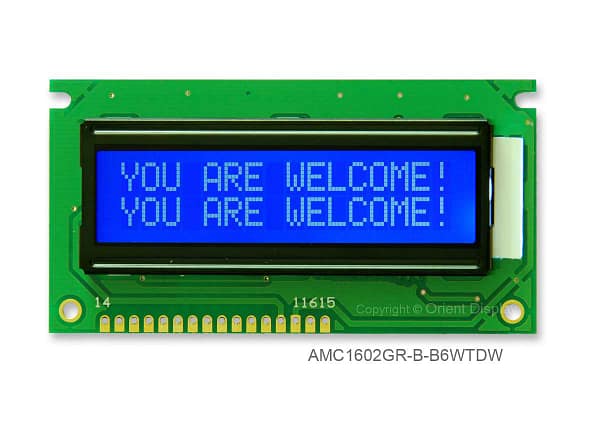 AMC1602GR-B-B6WTDW (16x2 Character LCD Module)