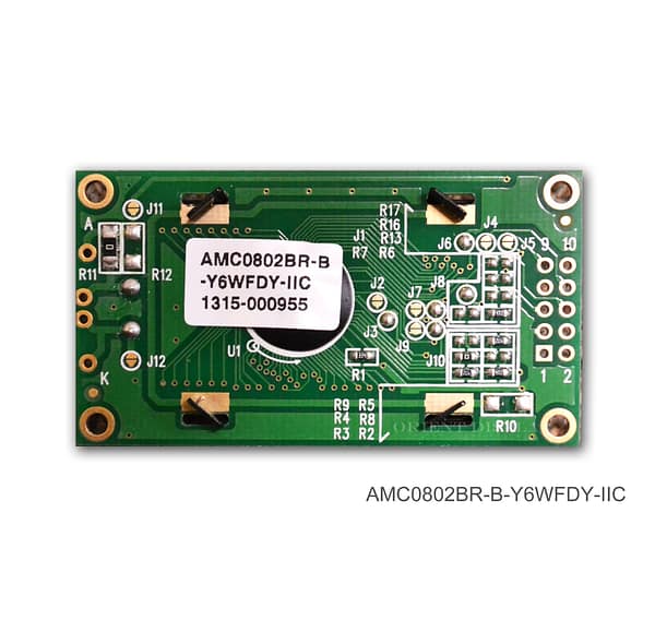 AMC0802BR-B-Y6WFDY-I2C (8x2 Character LCD Module - I2C Interface)