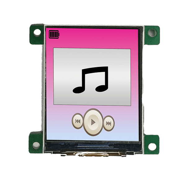 1.77" TN TFT display with UART interface, 128x160, 280nits