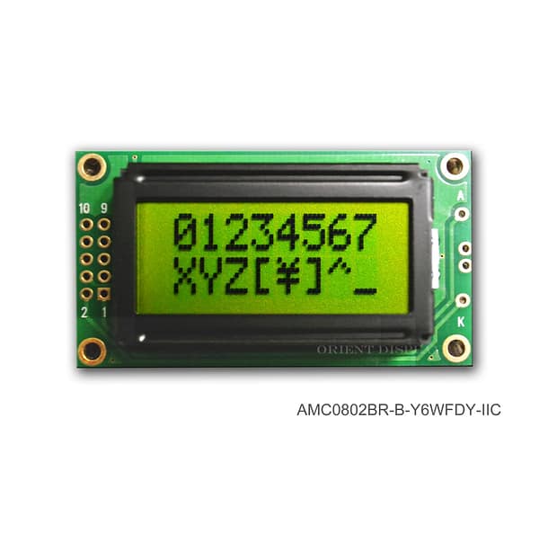AMC0802BR-B-Y6WFDY-I2C (8x2 Character LCD Module - I2C Interface)