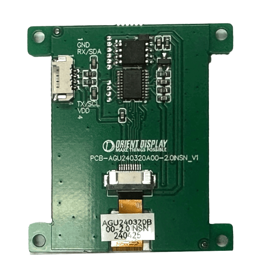 2.0" IPS TFT display with UART interface, 240x320, 280nits