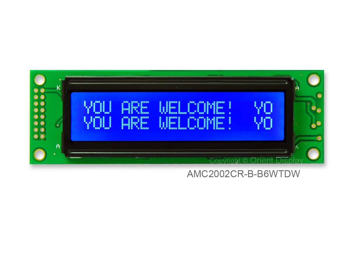 AMC2002CR-B-B6WTDW (20x2 Character LCD Module)